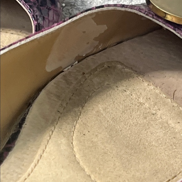 DVF Heart-Embellished Fushia Python Flats - Picture 10 of 16